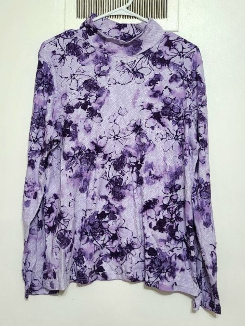 Purple Floral Turtleneck